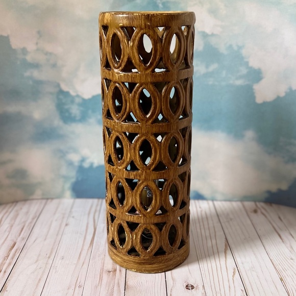 Other - Vintage Woven Tiki Style Lamp